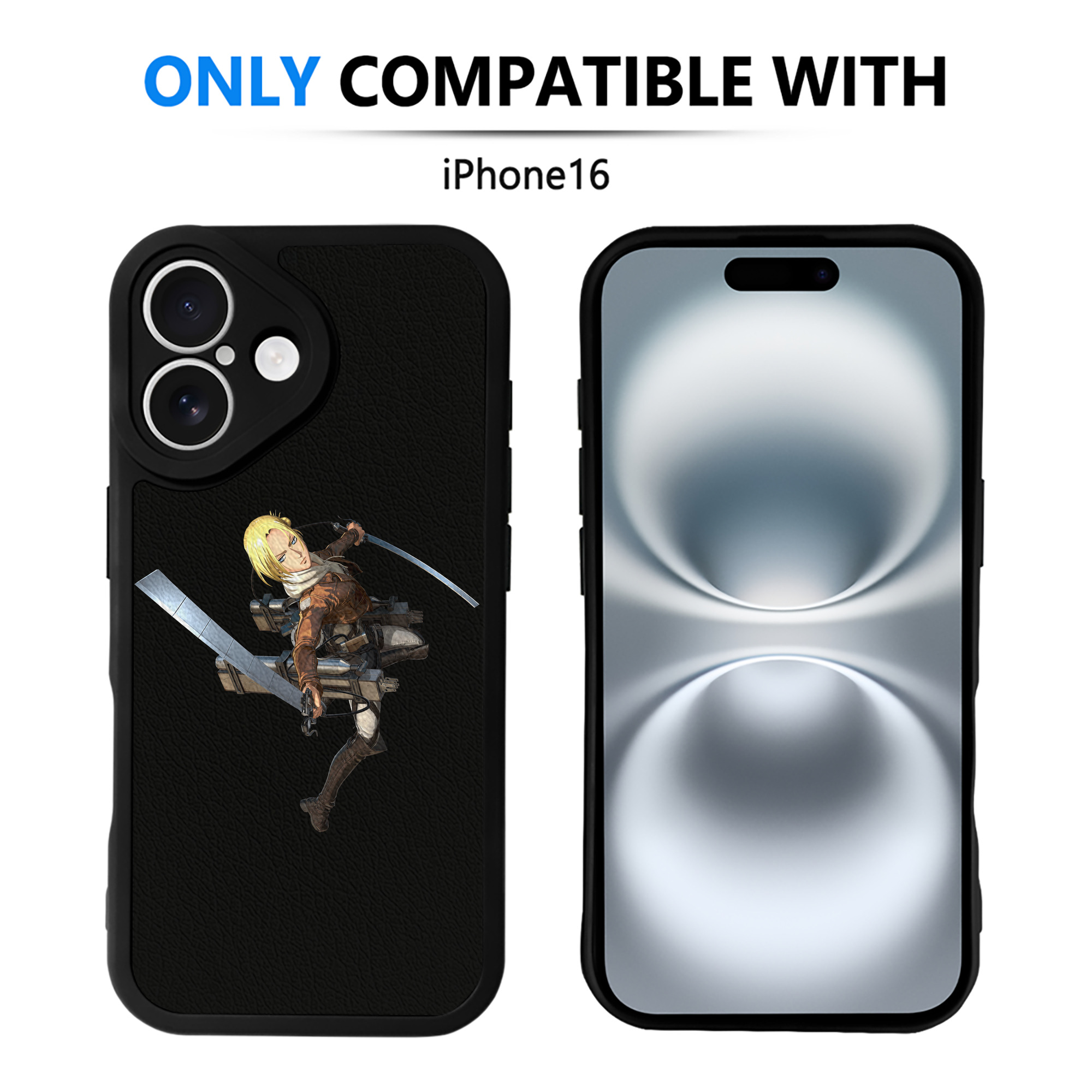 （画像用） 進撃の巨人 アニ・レオンハート Attack on Titan Annie Leonhart 【iPhone 16シリーズ対応】シリコンスマホケース（レザー調） 材質：シリコン